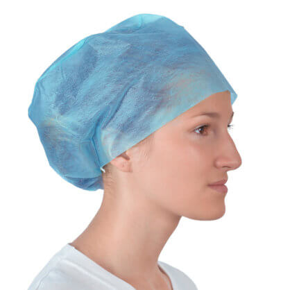 OP-Haube mit Gummiband, blau