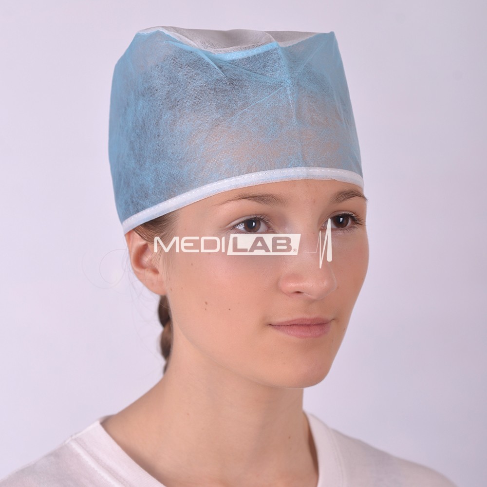 OP-Haube zum Binden, blau