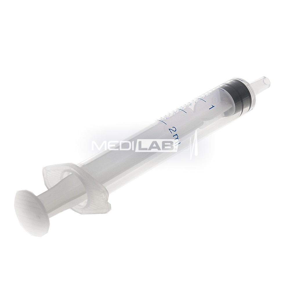 Dreiteilige Spritze - 2 ml, steril, zentrische Spitze, Luer-Slip